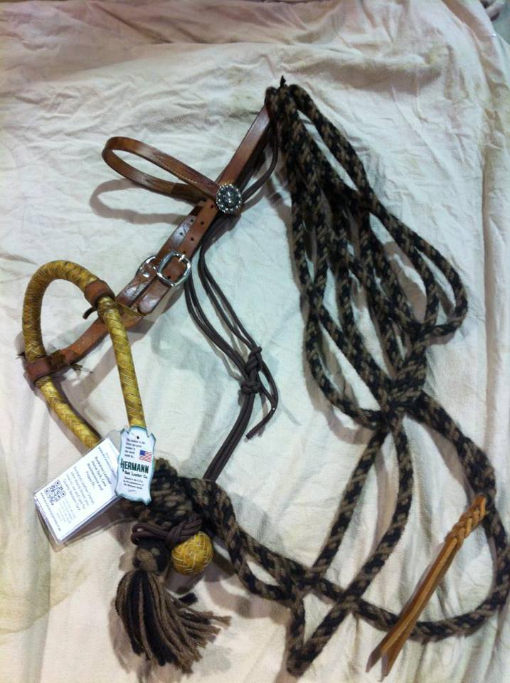How to Tie a Mecate on your Hackamore Rawhide Bosal – Buckaroo Leather  Products