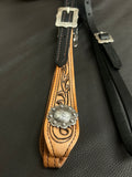 Wild Rose 2 Tone Antiqued Headstall Breast Collar set,  Hermann Oak® Leather