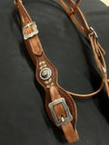 3/4" Buckaroo Style Harness Leather Headstall