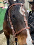Old Face Concha Headstall, Hermann Oak® Leather