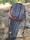 Rolled Loop Reins Rawhide Buttons,  Hermann Oak® Leather