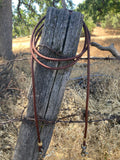 Rolled Loop Reins Rawhide Buttons,  Hermann Oak® Leather