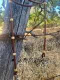 Rolled Loop Reins Rawhide Buttons,  Hermann Oak® Leather