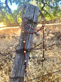 Rolled Loop Reins Rawhide Buttons,  Hermann Oak® Leather