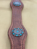 Turquoise scallop bridle breast collar set.