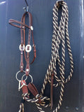 A Silver Wild Rose Mecate Bridle Set