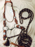 Antique Visalia Concha Leather Bridle Set