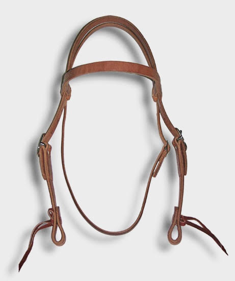 Western Leather Headstall with Browband