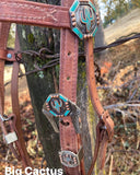 Big Cactus Headstall, Hermann Oak® Leather