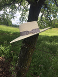 Buckaroo Punchy Palm Rancher Hat with Ribbon