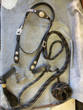 Black Old Visalia Bridle Set