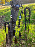 Black Old Visalia Bridle Set