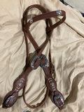 Quality Leather Horse Headstall Made in USA with Silver