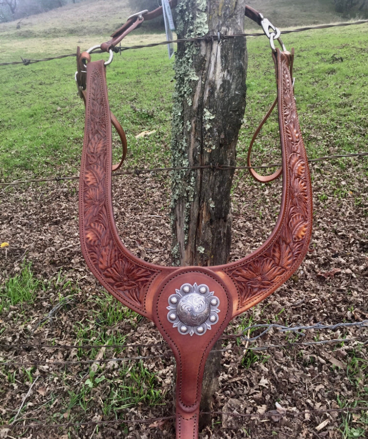 Martingale Pulling Breast Collar Buckaroo Leather Products