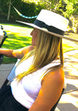 Buckaroo Punchy Palm Rancher Hat with Ribbon