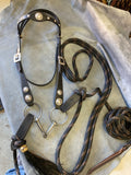 Black Old Visalia Bridle Set