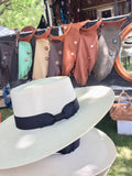 Buckaroo Punchy Palm Rancher Hat with Ribbon