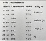 Buckaroo Punchy Felt Hat Size Guide