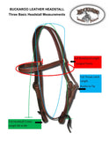 3/4" Buckaroo Style Harness Leather Headstall