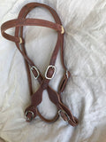 3/4" Buckaroo Style Harness Leather Headstall