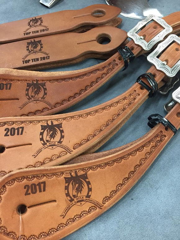 Laser Engraved Customized Leather Breast Collars and General Tack