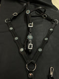 Turquoise scallop bridle breast collar set.
