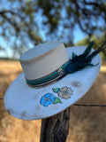 Buckaroo Punchy Palm Rancher Hat with Ribbon