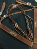3/4" Buckaroo Style Harness Leather Headstall