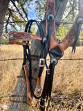 A Vintage Mecate Snaffle Bridle Set