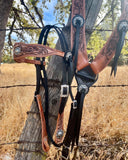 Wild Rose 2 Tone Antiqued Headstall Breast Collar set