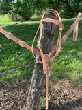 Antiqued Wild Rose Leather Bridle Set
