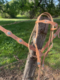 Antiqued Wild Rose Leather Bridle Set