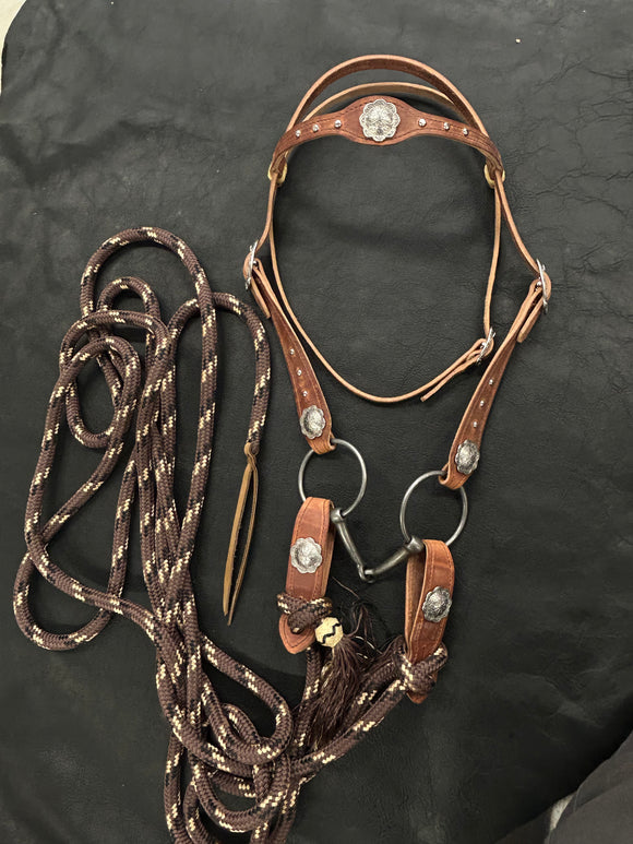 Cowboy Mecate Snaffle Bridle Set