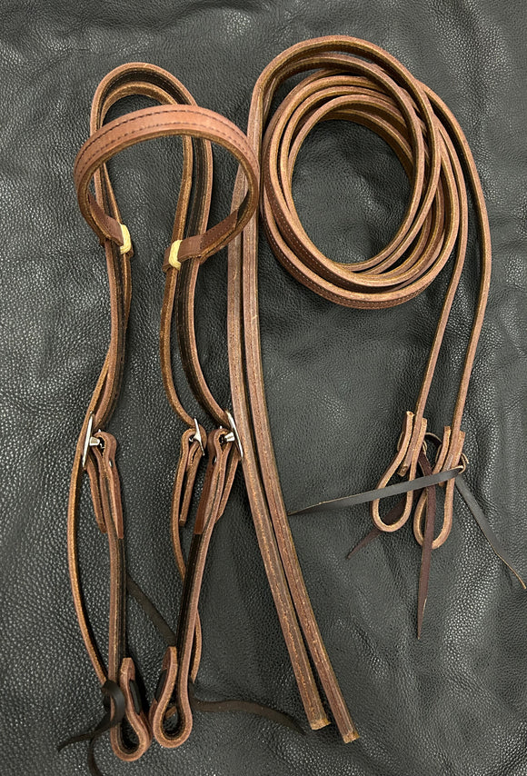 Harness Lined Ultimate Headstall & Rein Set