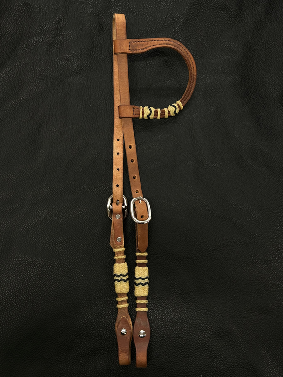 Slide Ear headstall with Rawhide Accents