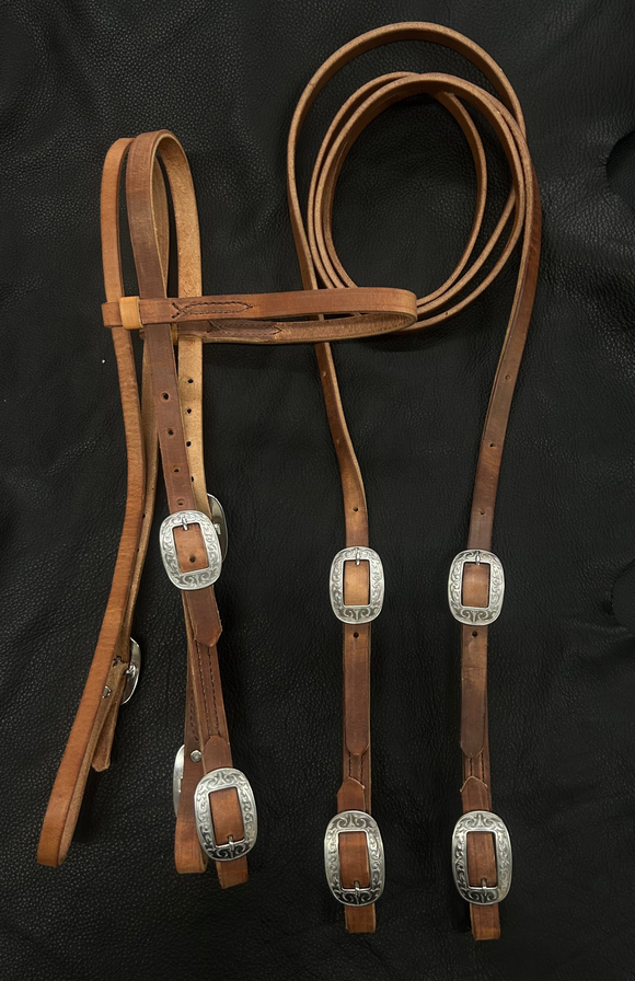 Horse Headstall Bridle/Adjustable Rein Set