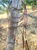 Rolled Split Reins Rawhide Buttons