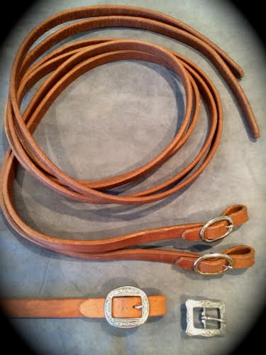 Buckaroo Leather Buckle On Harness Leather Split Rein