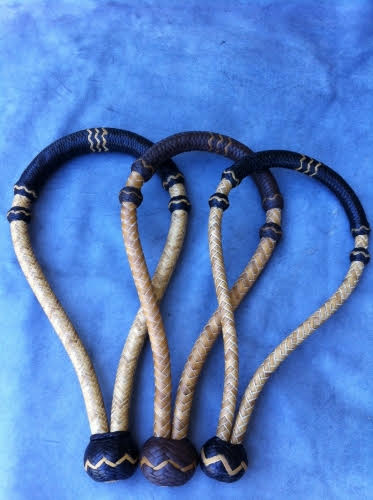 #3311: Showman Fine Quality Rawhide Core Show Bosal with A Cotton Mecate Rein, Assorted