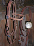 Buckaroo Old West Silver-Conchas Style Bridle Set