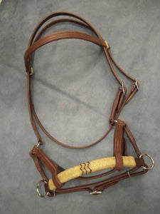 Sidepull with Rawhide Nose Horse Headstall