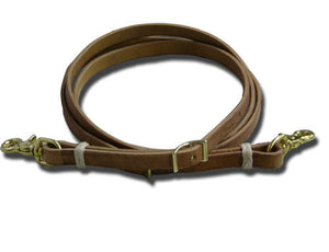 Leather Roping Rein with Rawhide Loops