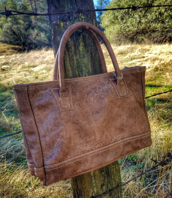 Leather Double Handle Bag Western Style