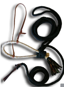 Bitless Hackamore Rawhide Bosal et Mecate Rein Set Bitless Hackamore Rawhide Bosal et Mecate Rein Set