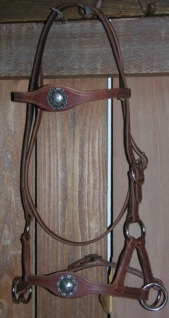 Old West Silver Sidepull Bitless Bridle