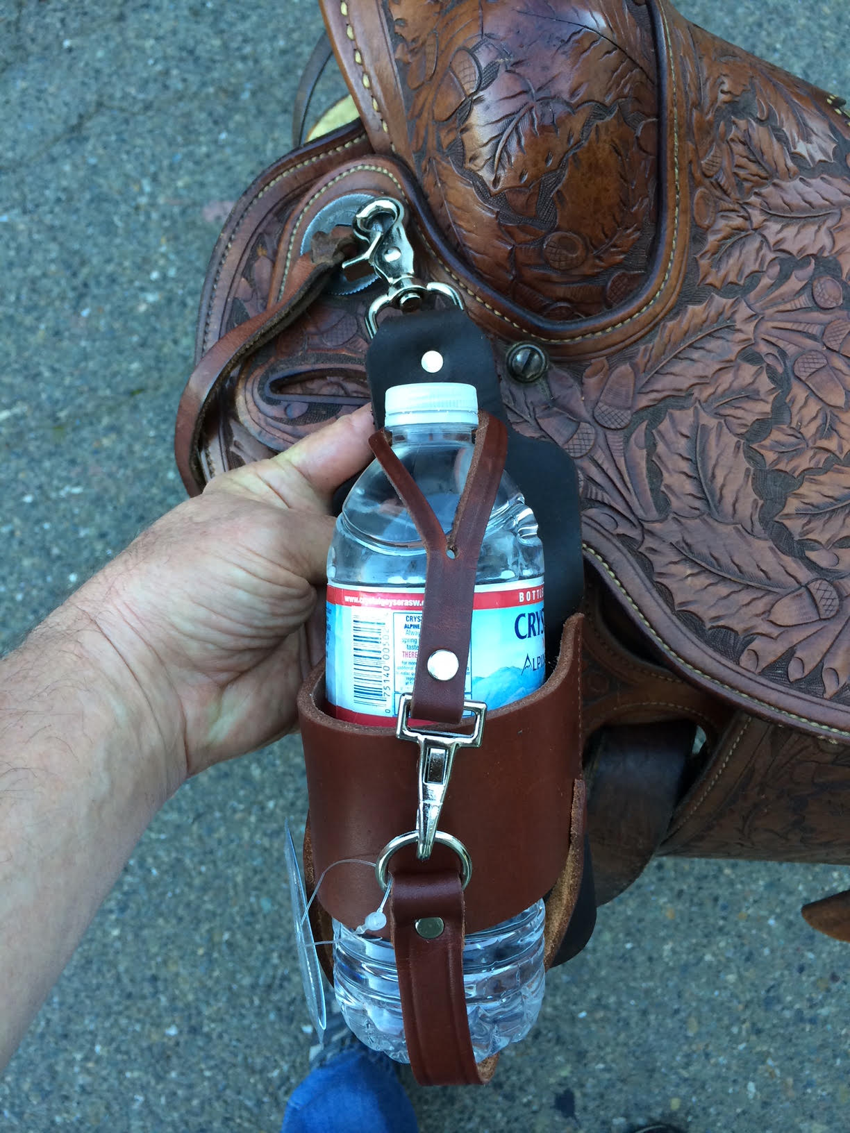 Leather selling bottle holster