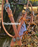Turquoise Copper Feather Headstall
