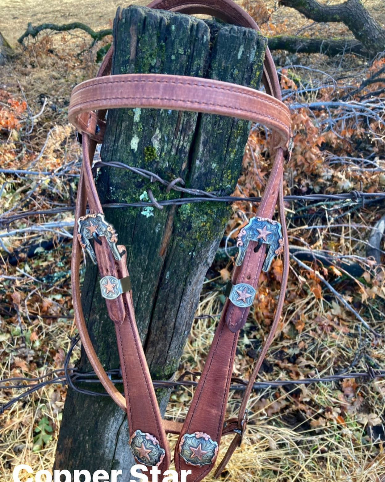 Copper Star Headstall – Buckaroo Leather Products