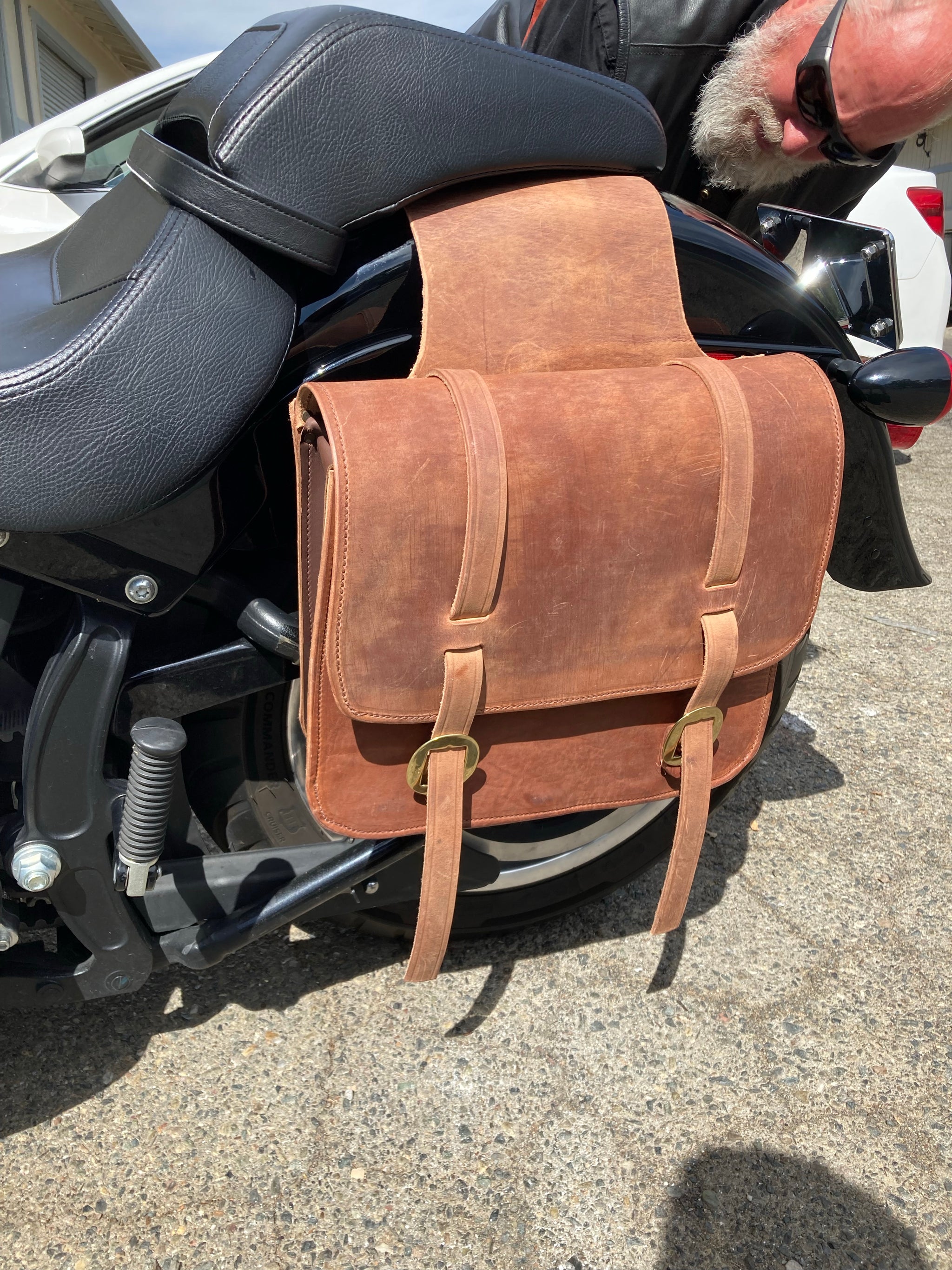 SET of Leather Saddlebag Handmade Leather bag Saddlebags Black Leather Motorcycle popular Bag Saddle Panniers Pair 15