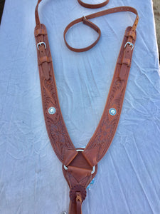 Western Pulling Breast Collar Wild Rose